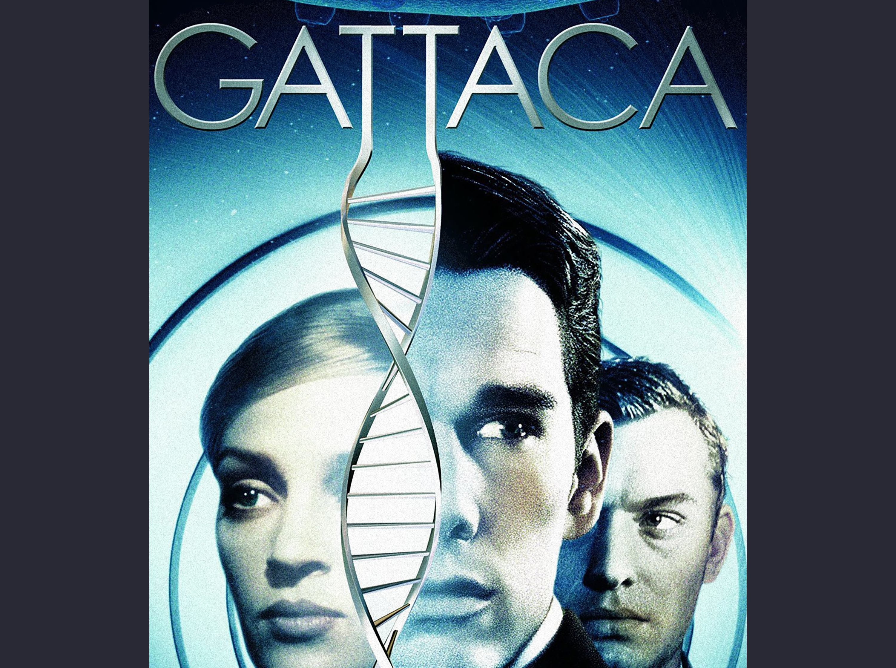 Filmplakat von Gattaca mit Uma Thurman, Ethan Hawke und Jude Law 