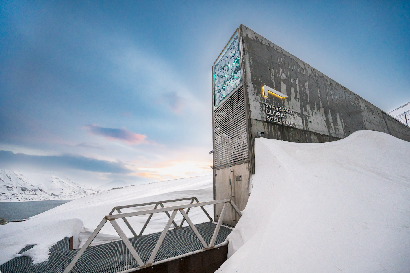Die Tür zu einem großen Schatz: Die „Svalbard Global Seed Vault“ in Spitzbergen verwahrt Samen der bedeutendsten Nutzpflanzenarten. Die genetische Vielfalt steht der Pflanzenzüchtung und biologischen Grundlagenforschung zur Verfügung