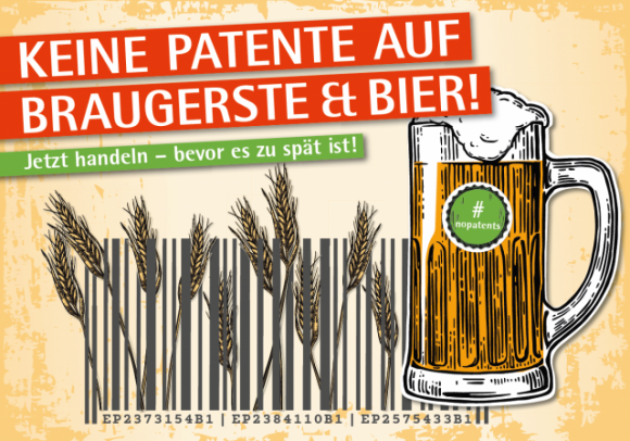Logo Kampagne Kampagne Keine Patente auf Braugerste und Bier